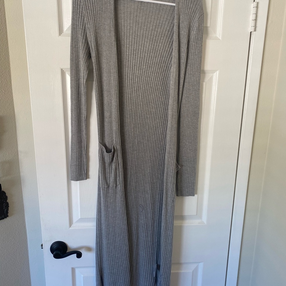 Hippie Rose Gray Long Sleeve Cardigan